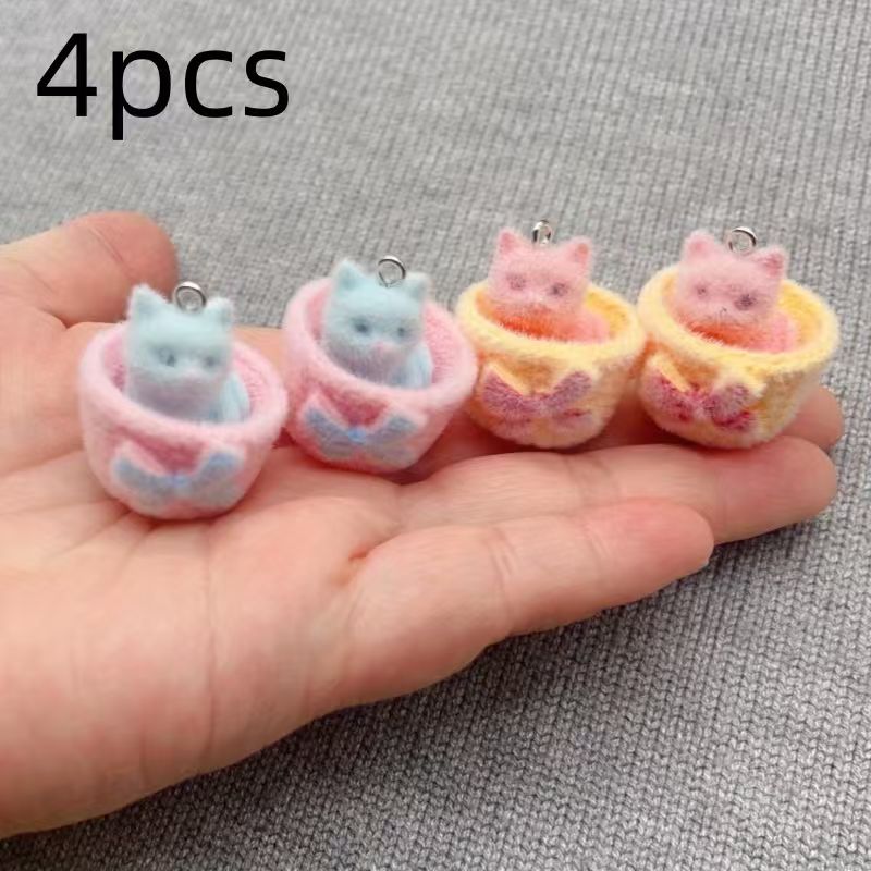 4pcs 3D plush resin cat pendan - đánh giá và giá Jewelry Making With Resin